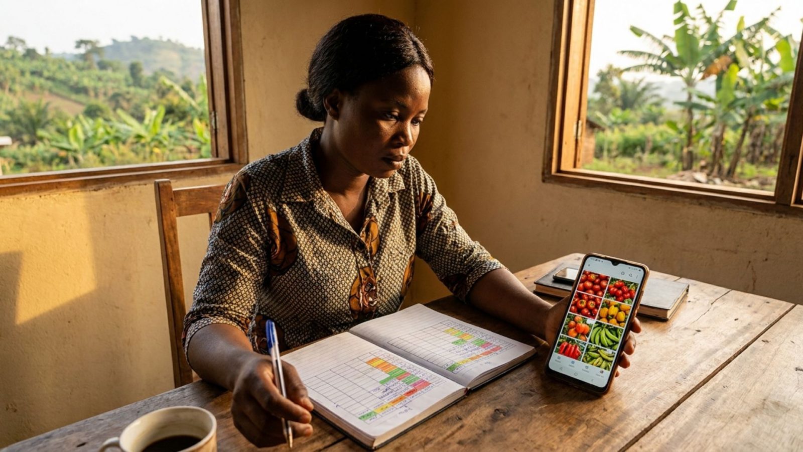 Agripreneur camerounais planifiant son calendrier de contenu