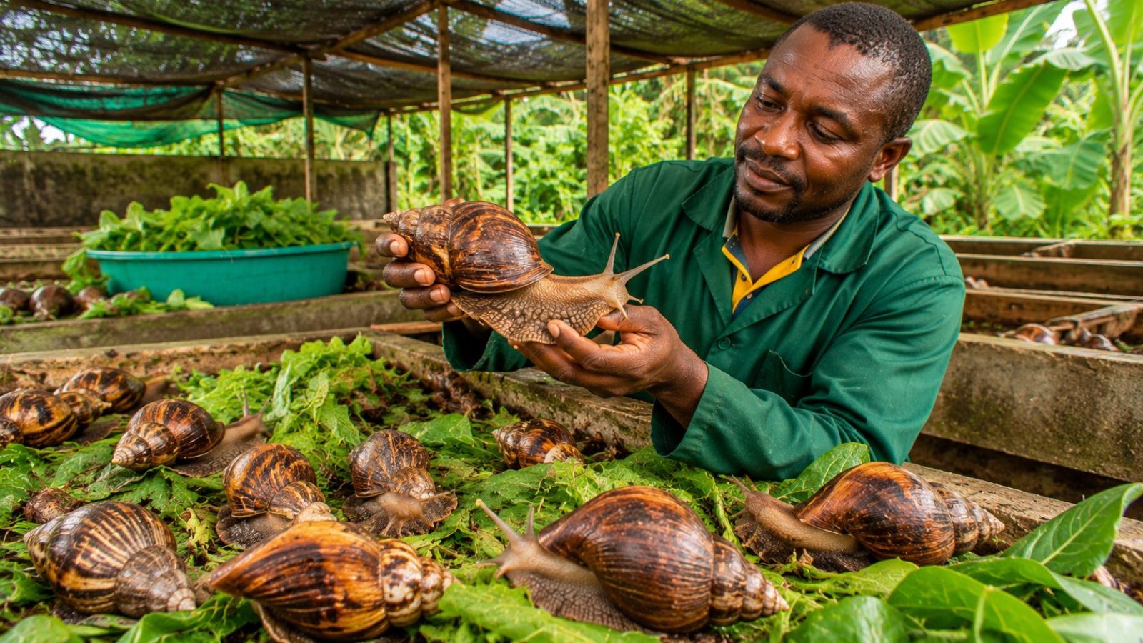 Élevage d'escargots (héliciculture) au Cameroun
