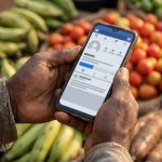 Profil professionnel de réseau social agroalimentaire sur smartphone
