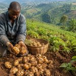 Récolte de pommes de terre dans les hautes terres du Cameroun