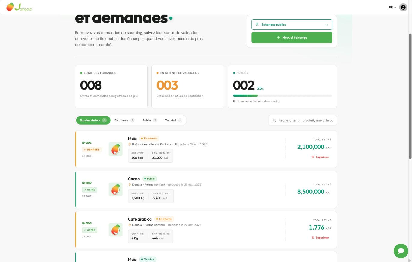 jangolo-trading-05-mes-offres-et-demandes Trading B2B on Jangolo: how to post a wholesale sale offer or purchase request (2026 guide)