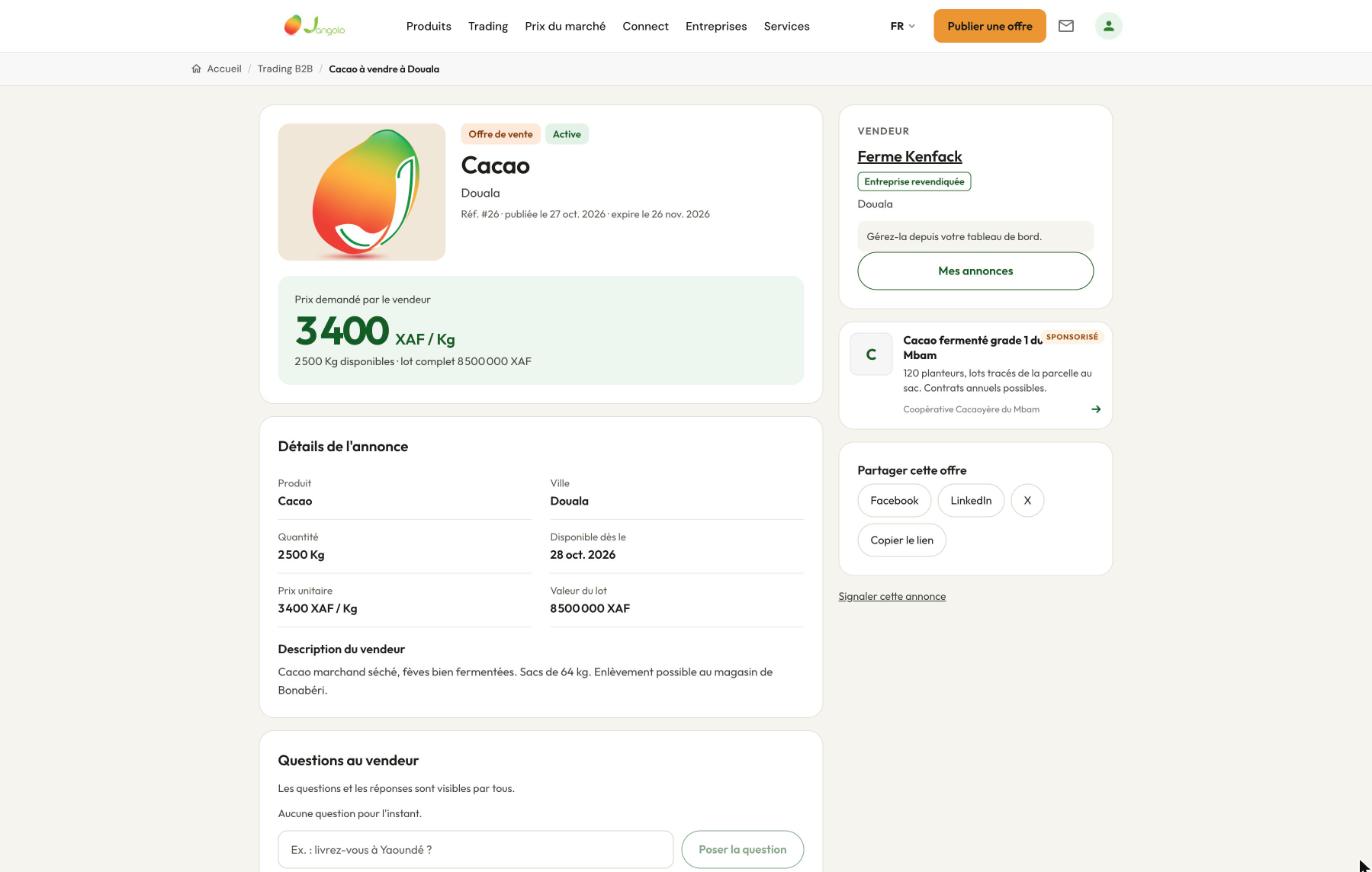 jangolo-trading-06-annonce-publiee Trading B2B on Jangolo: how to post a wholesale sale offer or purchase request (2026 guide)
